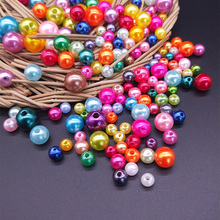 Mixed Color Straight Hole Imitation Pearl Beads Round Spacer Loose Beads DIY Making Necklace Bracelet Jewelry Accessories 2024 - buy cheap