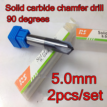 5.0mm*90 degrees*50mm  2pcs/set  4 flutes Solid carbide chamfer drill  CNC Chamfering cutter Free shipping 2024 - buy cheap