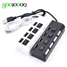 Slim 4 Ports USB Hub 2.0 Switch USB 2.0 Hub High Speed USB Splitter Cable with Power Adapter Interface For Macbook Air Laptop PC 2024 - buy cheap