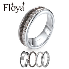 Floya anéis de chocolate feminino anel de aço inoxidável banda cheia vintage empilhável dedo preto frete grátis 2024 - compre barato