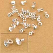 5MM Wholesale 100PCS DIY Jewelry Findings 925 Sterling Silver Bail Connectors Pendant Beads Cap For Pearl,Crystal Bead 2024 - buy cheap