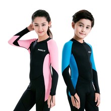 0,5 мм Спортивная одежда для девочек и мальчиков, детские купальники с длинным рукавом, цельнокроеные костюмы для дайвинга, гидрокостюмы, Детские купальники CO 2024 - купить недорого