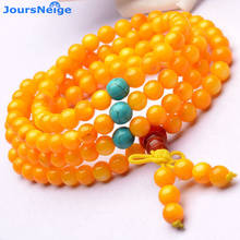 JoursNeige Natural Yellow Chalcedony Crystal Bracelets 108 Buddha beads Necklace Crystal Bracelet Multilayer Jewelry 2024 - buy cheap