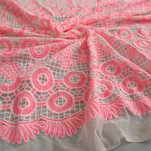 POp62-tela africana de flores rosas, hilo de Eugen bordado, venta al por mayor, tela de algodón, encaje, máquina de coser 2024 - compra barato