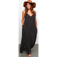 Summer Stylish Women Sleeveless Strappy Polka Dot V Neck Sleeveless Long Maxi Dress Summer Beach Sundress Casual Clothes Wear 2024 - buy cheap