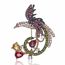 Large Peacock Brooch Bird Rhinestones Charm Broche Pin Antique Brooches for Women With Free Shipping Hijab Accessories 2024 - buy cheap