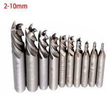 HSS Carbide End Mill 4 Blades CNC Tools Diameter 2-10mm Flute Milling Cutter Router Bit CNC mill Drill Bit 10pcs/set 2024 - buy cheap