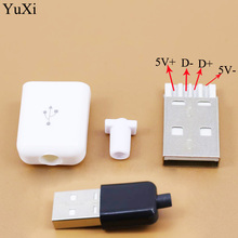 YuXi-Cable de datos Micro USB, conector macho de 4 pines, color blanco/Negro, interfaz de línea OTG, bricolaje 2024 - compra barato