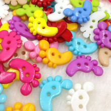 100pcs Mix Foot Plastic Buttons 22mm Sewing Craft 2 Holes PT113 2024 - buy cheap