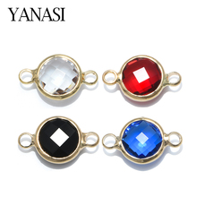 YANASI 15Colors Round Crystal  Charms Connectors DIY Jewelry Earrings Findings Making Handmade Bracelet Necklace Gift 2024 - buy cheap