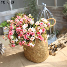YO CHO 15 Heads Artificial Rose flowers Wedding Bouquet Europea Style Royal Rose Silk Flowers For Xmas Home Wedding Party Decor 2024 - buy cheap