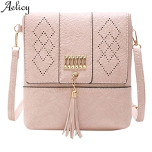 Aelicy 2019 Fashion Women Hollow Tassel Solid Color Leather Shoulder Bag Ladies Tote Handbag Phone Bag And Wallet Messenger Bags 2024 - buy cheap