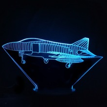 Novelty Airplane 3D Led Visual Colorful Night Lights USB Nightlight Aircraft Lamp Children Table Lamp Bedside Lighting 2024 - buy cheap