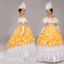 2019 New!Retro Yellow Victorian dresses 1860s Civil War dress Cosplay Vintage Costumes Renaissance Revolutionary dress HL-159 2024 - buy cheap