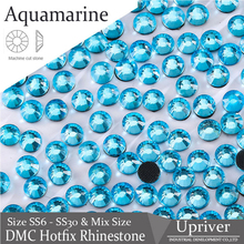Upriver Aquamarine Hotfix Rhinestones Machine Cut Round Flatback Loose Stones Accessories 2024 - buy cheap