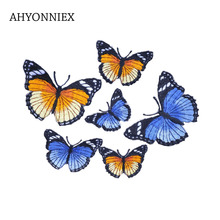 AHYONNIEX 1 Piece Butterfly Embroidery Applique Patches For Clothing Iron On Stickers For DIY Clothes Jackets Sewing Craft 2024 - buy cheap