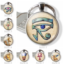 Llavero antiguo egipcio, colgante de Ojo de Horus, Ankh, Anubis, cabujón de cristal, llavero de Metal, joyería de Egipto, regalo de Navidad 2024 - compra barato