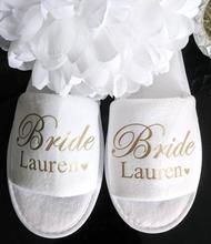 personalized silver gold wedding Bride&Bridesmaid name spa Slippers,Bachelorette slippers party favors gifts bridesmaid slippers 2024 - buy cheap