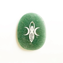 Aventurine Stone Jewelry Natural Palm Stone Goddness Pendant for Diy Necklace Spiritual Necklace Jewelry Accessories No Hole 1pc 2024 - buy cheap