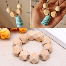 10pcs Wooden Geometric Natural Unfinished Beads For Jewelry Necklace Making 10/13/20mm 2024 - buy cheap