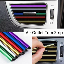 U Shape Car Interior Air Vent Grille Outlet Blade Decoration Strip For Ford Focus 2 Mondeo 4 3 Transit Fusion Ranger Mustang KA 2024 - compre barato