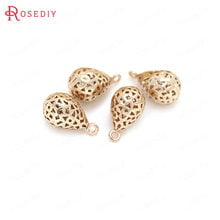 10PCS 9x15MM 24K Champagne Gold Color Plated Brass Hollow Drop Shape Charms Pendants High Quality Diy Jewelry Accessories 2024 - buy cheap