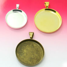 Wholesale 6Unids  Inner 20mm Silver/Gold/ Antique Bronze Plated Pendant Blanks Jewelry Circular high Bezel Setting tray 2024 - buy cheap