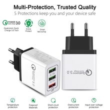 Fast Wall Charger 3 Ports Adapter Qualcomm Quick 3.0 Travel Plug For iPhone X/Xs/XS Max/XR/8/8+/7P/7/6/5 Samsung S10/A50/S7/Edge 2024 - buy cheap