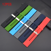 12PCS wholesale Color Silicone Rubber Watchband Quick Release Watch Band 18mm 20mm 22mm Universal Strap batch sales Fast deliver 2024 - buy cheap
