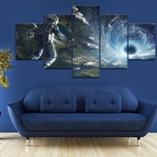 5 Piece HD Print Large Poster Astronaut Space Black Hole Cuadros Paintings on Canvas Wall Art for Home Decorations Wall Decor 2024 - buy cheap