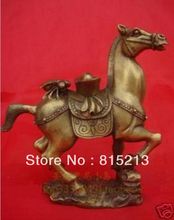 Ван 000122 винтажная китайская Бронзовая статуэтка лошади статуя высотой 6 дюймов 2024 - купить недорого