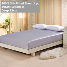 Silk Fitted Sheet Deep 25cm 19MM Seamless 100% Mulberry Soft Sheet Solid Color Multicolor Multi Size ls030019004 2024 - buy cheap