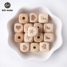 Let's make 30pc 12mm Wooden Printed Beads Cartoon Baby Teething Jewelry Making Beads DIY Wooden Teether Beads Nursing Pendant 2024 - buy cheap