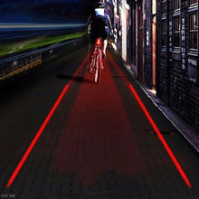 Cycling Bike 2 Laser Projector Red Lamps Beam and 3 LED Rear Tail Lights Reflector Reflective Front Rear Warning Light Safety 2024 - buy cheap