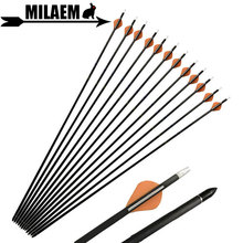 6/12pcs 32.5inch Archery Pure Carbon Arrow Spine 400 ID 6.2mm Replace Arrow Point Compound Recurve Outdoor Shooting Accessories 2024 - buy cheap