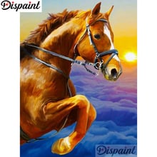 Dispaint-pintura de diamante redondo/cuadrado completa, cuadro artesanal 5D, punto de cruz bordado de "Caballo Animal", decoración 3D para el hogar A11766 2024 - compra barato