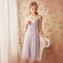 Free Shipping 2018 New Summer Princess Style Women's Short Nightgown High Quality Modal and Soft Yarn Sleepwear  Vintage Slip 2024 - buy cheap