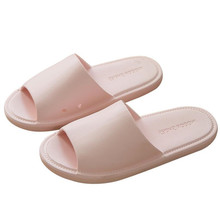 New Summer Slippers 2019 Female Home Bathroom Slipper Bath Non-Slip Couple Indoor Soft Bottom Shoes Solid Color Slippers Unisex 2024 - buy cheap