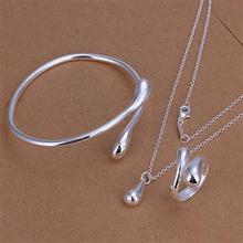 S059 S925 Hot Selling Silver color jewelry set, fashion jewelry set Droptear Ring Bracelet Necklace S222 /amwajeda ayoajpva 2024 - buy cheap