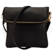 Fold Cover Women Crossbody Purses Soft PU Leather Shoulder Zipper Design Daily Shop Office Mother Bag 2024 - buy cheap