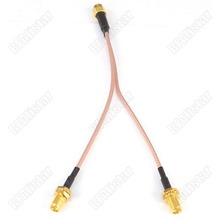 2 piezas SMA macho a 2x SMA hembra conector RF tipo Y combinador divisor extensión cable en espiral rg316 15 cm/30 cm/50 cm 2024 - compra barato