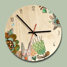 Home Decoration Wooden Wall Clock Unique Gift for Children Mute Clocks Living Room Cartoon Animals Wall Watch 2024 - buy cheap