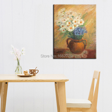 Wholesale Price Supply High Quality Impression Daisy Flower Oil Painting On Canvas Daisies Flowers Oil Picture For Kitchen Decor 2024 - buy cheap