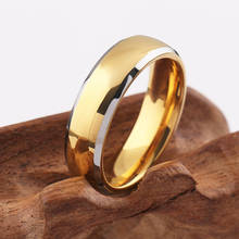 mens wedding bands tungsten carbide New Fashion Gold Rings Tungsten Steel Men Women Jewelry Big Wedding Rings 2024 - buy cheap