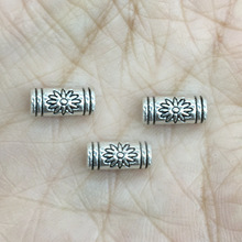 100 PCS 4*10mm Metal Zinc Alloy Antique Silver color Barrel Beads Tube Beads Connector For Jewelry Making 2024 - buy cheap