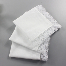 20Pcs Pure White Hankerchiefs Cotton Handkerchiefs Women Men 23cm*25cm Pocket Square Wedding Plain DIY Print Draw Hankies 2024 - buy cheap