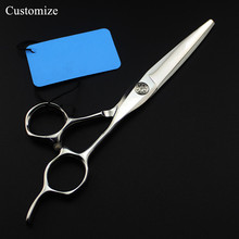 Customize japan 440c 6 '' flower cut hair salon scissors set cutting barber makas scissor Thinning shears hairdressing scissors 2024 - buy cheap