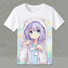 Camiseta Desu ka Gochuumon wa Usagi Desuka Kafuu Chino Cosplay, camisetas de Anime 2024 - compra barato