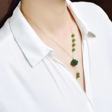 JoursNeige Green Natural Stone Necklace Round Bead Lucky For Women Summer Simple Clavicular Chain Necklace Fashion Jewelry 2024 - buy cheap