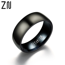 ZN Fashion Titanium Steel Jewelry Rings Black Titanium Steel Ring Men Matte Engagement Mens Wedding Band Wedding Men's Gift 2024 - buy cheap